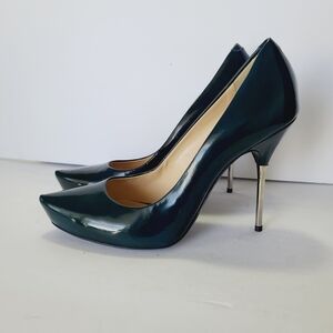 Giuseppe Zanotti Design Green Patent Leather Metal Heels Pump Size 36